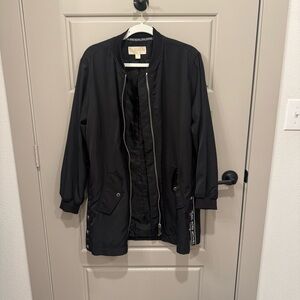 Black Long Bomber Jacket